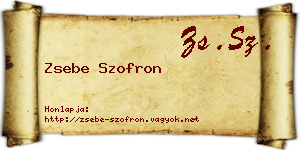 Zsebe Szofron névjegykártya